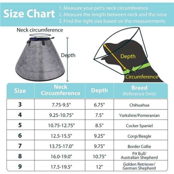 Dog Cone for Large Dogs, Comfortable Recovery Collar (6(Neck: 12.5-15.5") - Picture 2 of 6
